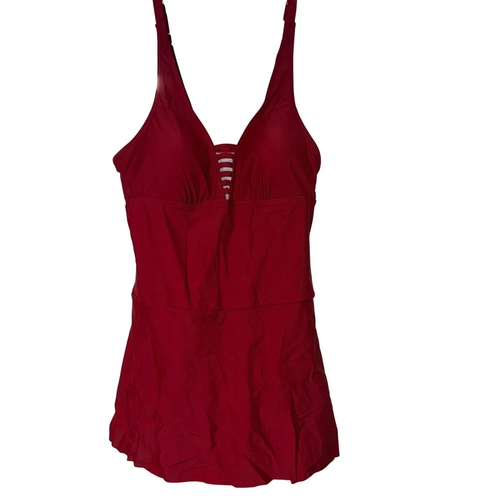 Unbranded New 2023 Swimdress Women 2XL Red Polyamide Blend